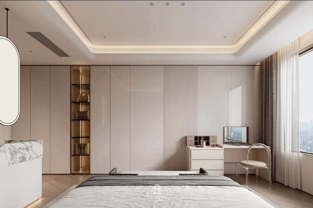 Thiết kế nội thất phòng ngủ hiện đại tại căn hộ BRG Diamond Residence
